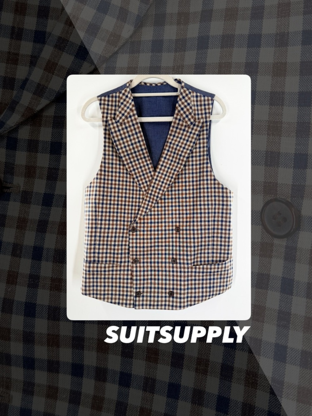 EUC Suitsupply Two Tone Checked Vest